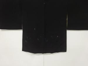 草葉模様　刺繍　一つ紋　絵羽織